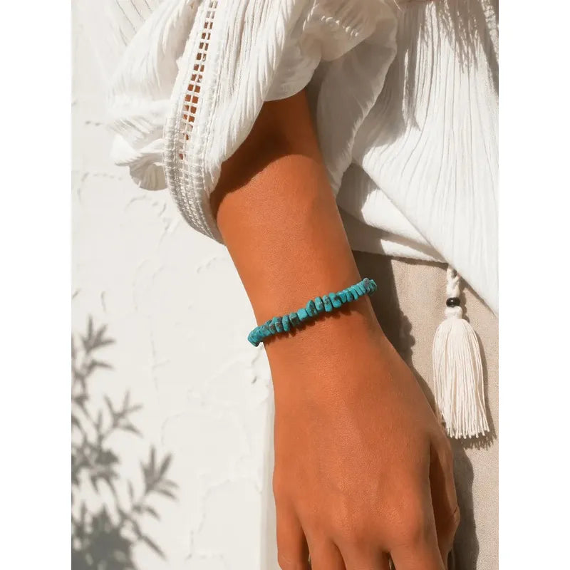 Pulsera De Piedras Naturales Turquesa - Calma Turquesa Turquesa 8 Cm 20 Cm