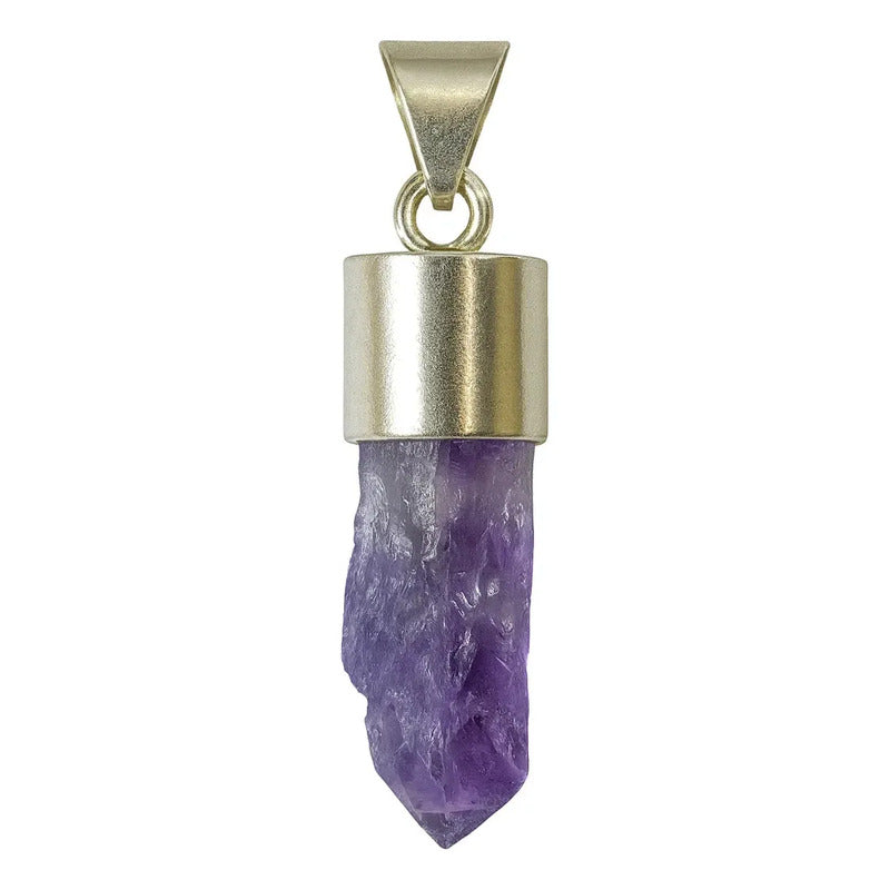 Dije Piedra Natural Grandes Con Guarda De Metal En Bruto Amatista 3/5 Cm
