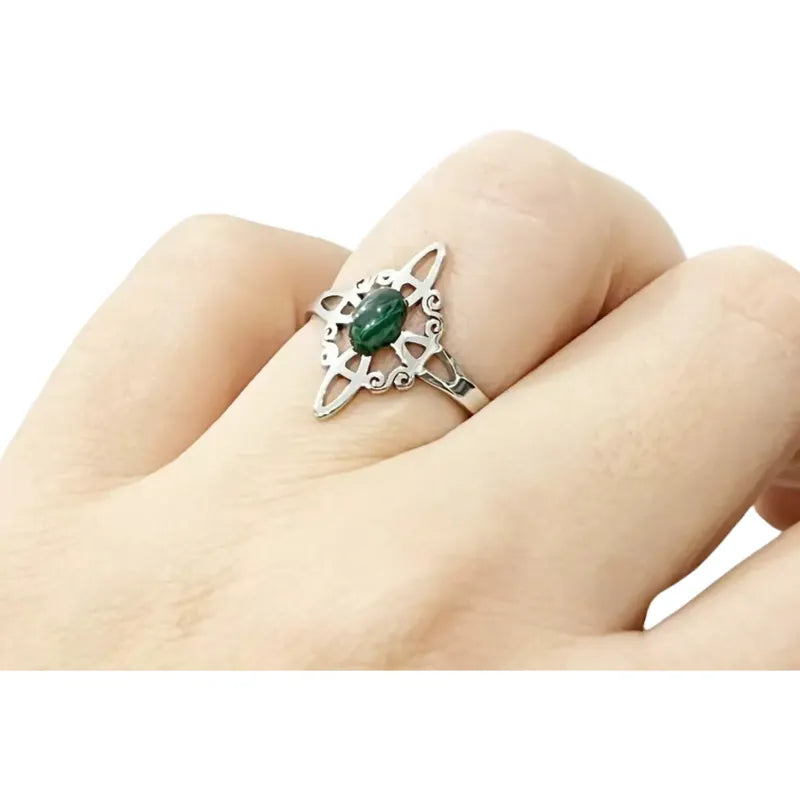 Anillo Nudo De Bruja Piedras Naturales Amatista Adularia