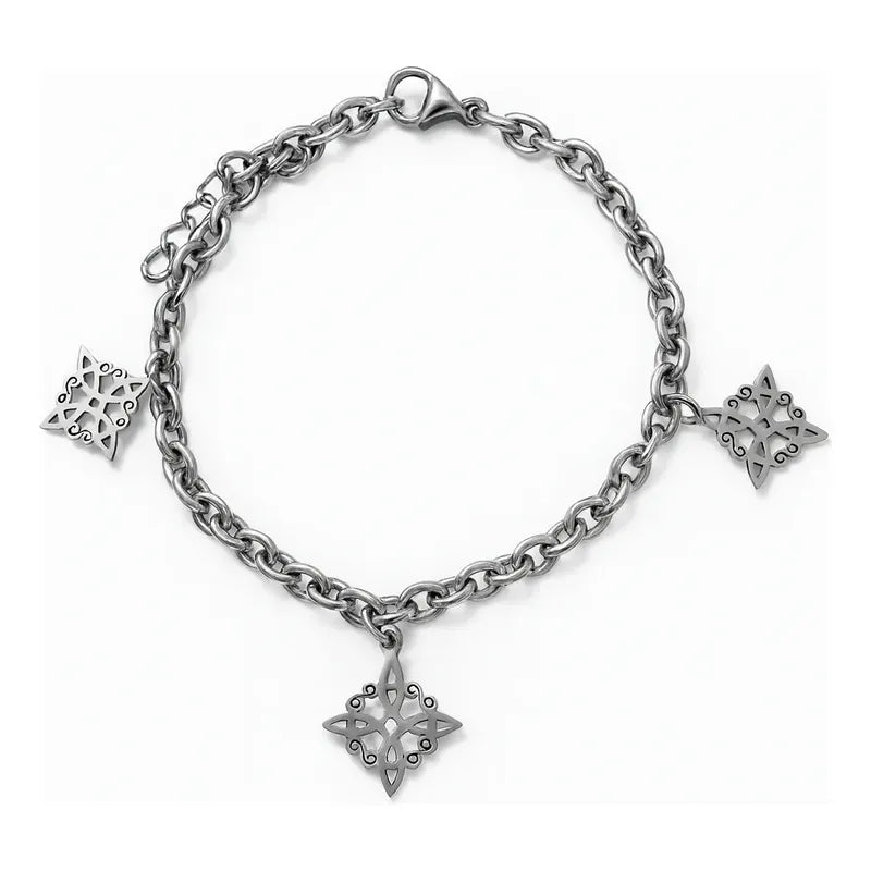 Pulsera Amuleto Acero Quirúrgico Nudo Bruja Protectora Acero Pulsera Nudos 8 Cm 23 Cm