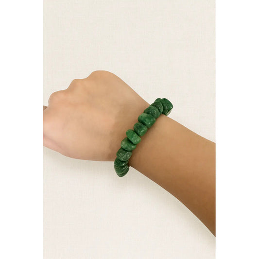 Pulsera Sanación Piedras Naturales Cuarzo Verde 10 Mm Unisex Cuarzo Verde 8 Cm 21 Cm