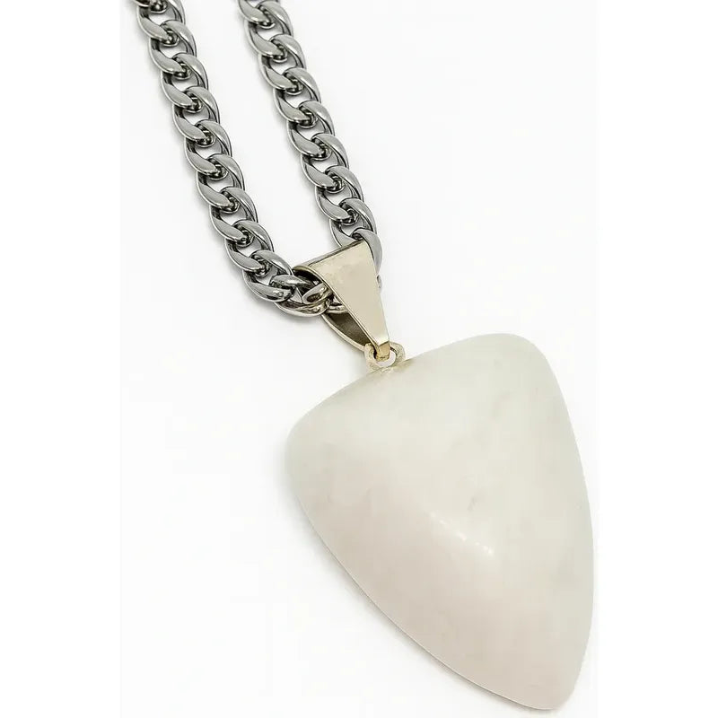 Collar Punta De Flecha Piedra Cuarzo Rosa Blanco Sodalita Color Cuarzo Blanco