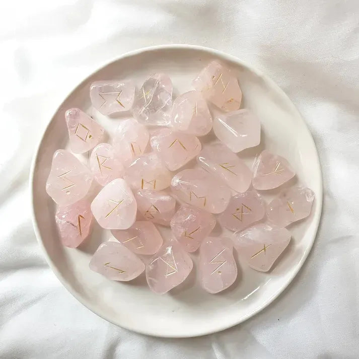 Runas Vikingas De Piedras Naturales Con Bolsa Adivinación