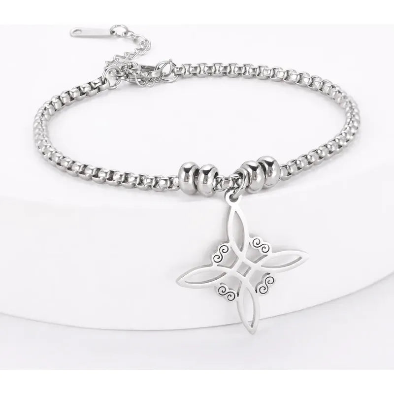 Pulsera Protección Nudo De Bruja Acero - Divina Existencia Pulseranudo6 8 Cm 22 Cm