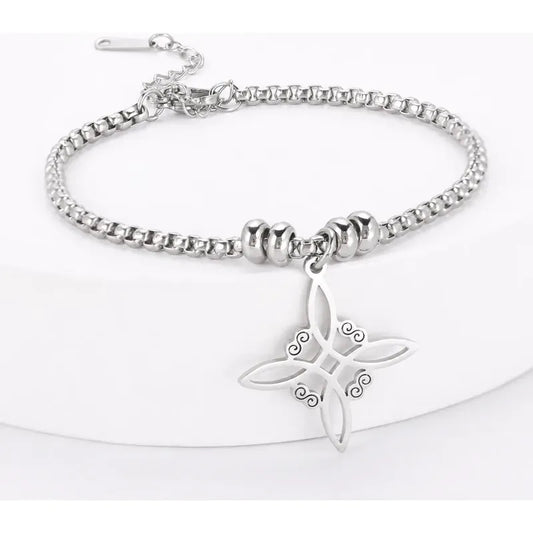 Pulsera Protección Nudo De Bruja Acero - Divina Existencia Pulseranudo6 8 Cm 22 Cm