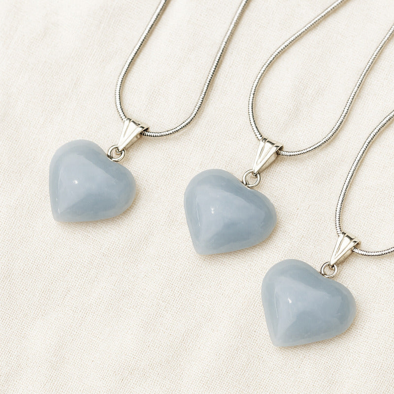 Collar Corazón De Angelita  Calma Y Guía Sutil Angelita