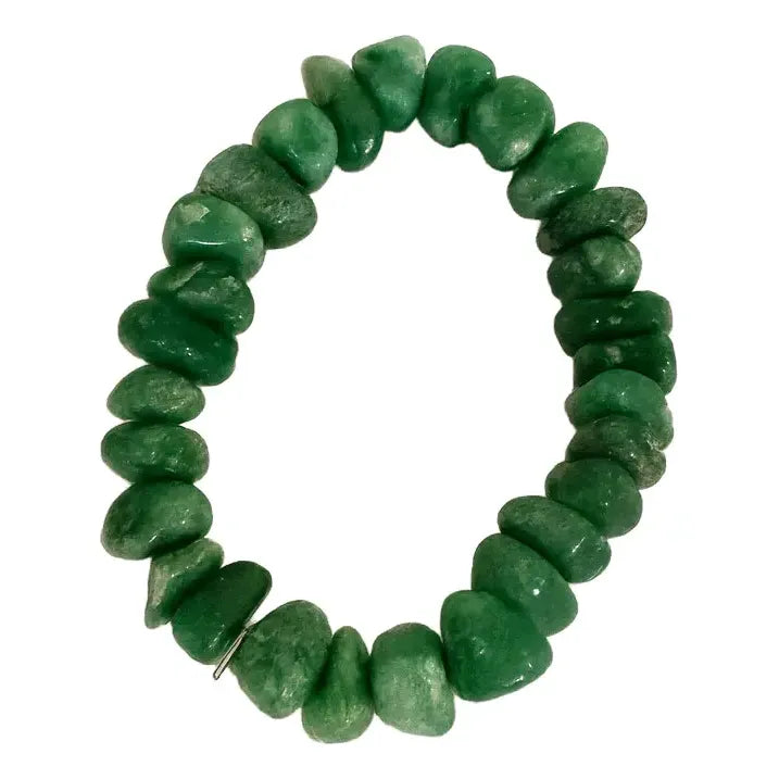 Pulsera Sanación Piedras Naturales Cuarzo Verde 10 Mm Unisex Cuarzo Verde 8 Cm 21 Cm