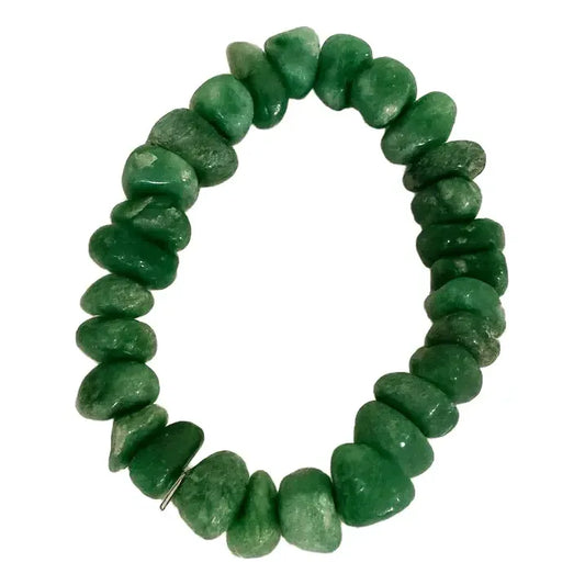 Pulsera Sanación Piedras Naturales Cuarzo Verde 10 Mm Unisex Cuarzo Verde 8 Cm 21 Cm