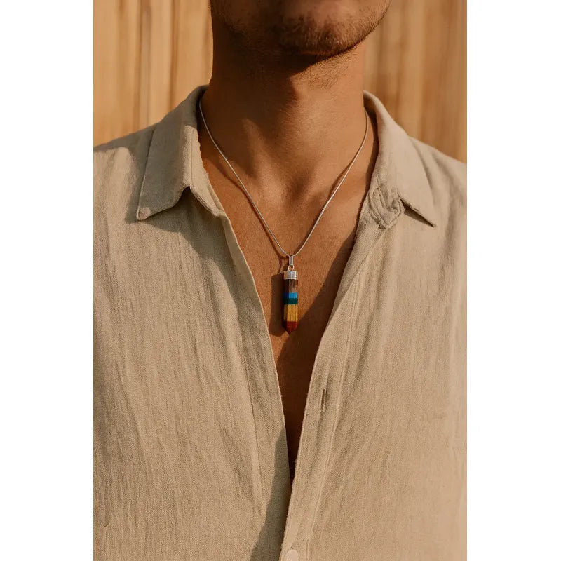 Collar Bastón Para Equilibrar 7 Chakras Piedras Naturales 7 Chakras