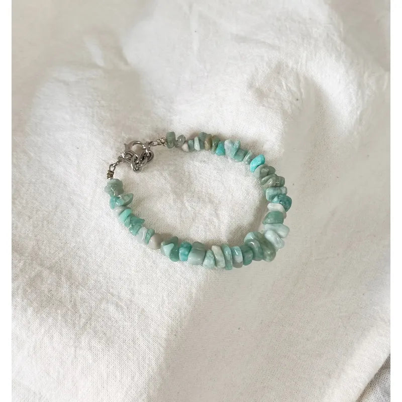 Pulsera Piedras Naturales Amazonita Calma Y Protección Amazonita 8 Cm 19 Cm