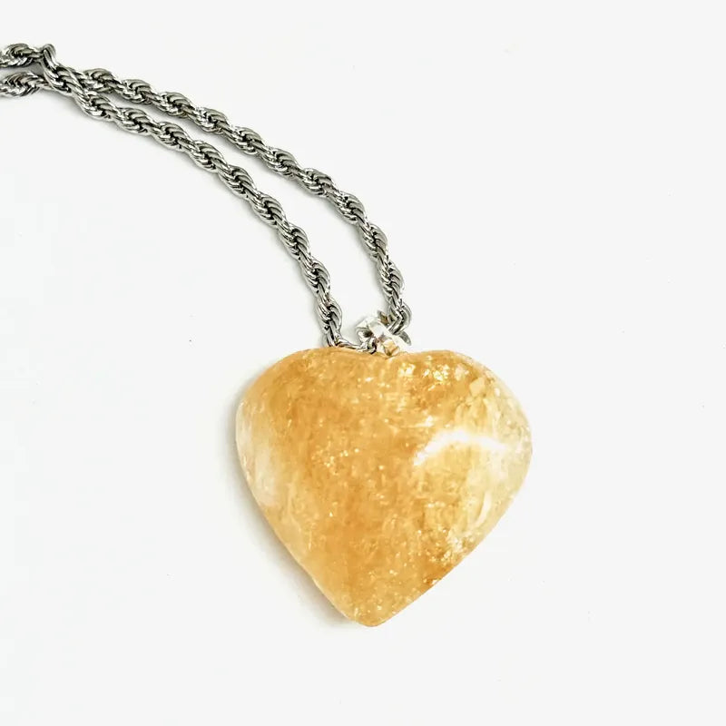 Collar Amor Corazón De Cristales Piedras Auténticas + Cadena