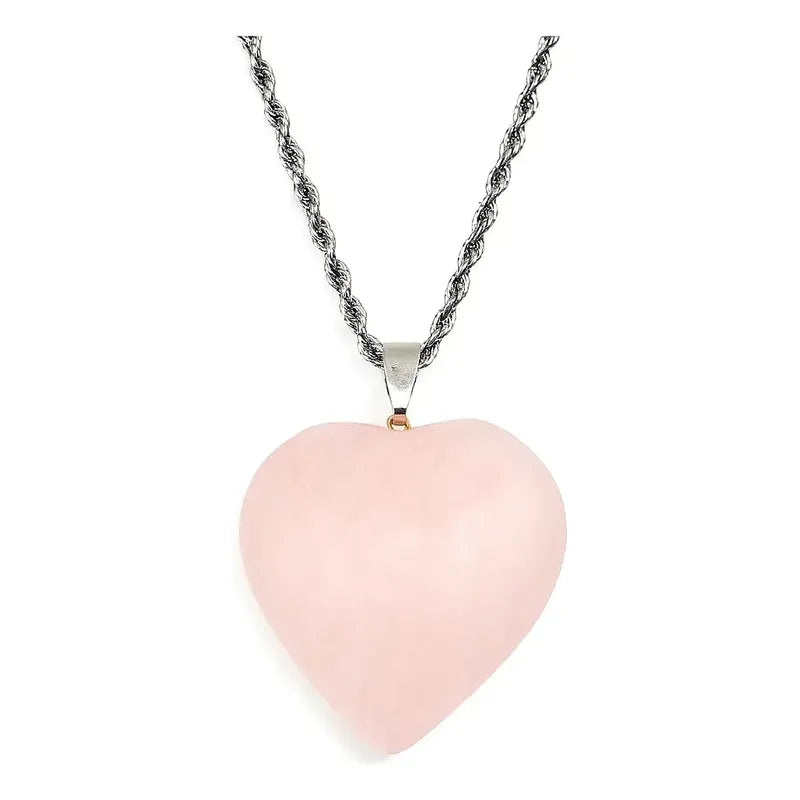 Collar Amor Corazón De Cristales Piedras Auténticas + Cadena