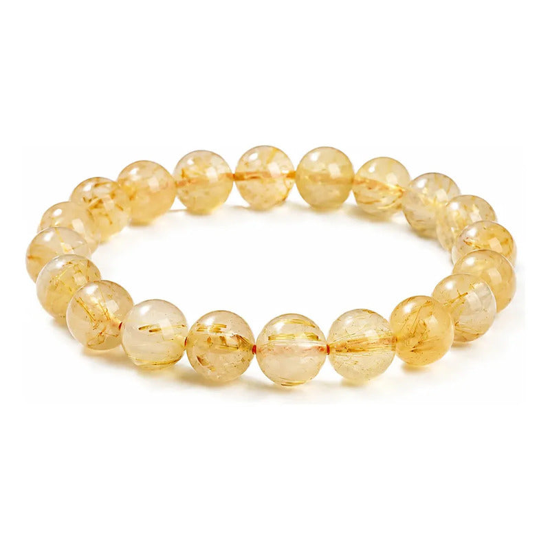Pulsera De Piedras 100% Naturales 8 Mm. Pulida Elástica Citrino Elástica 8 Cm 20 Cm