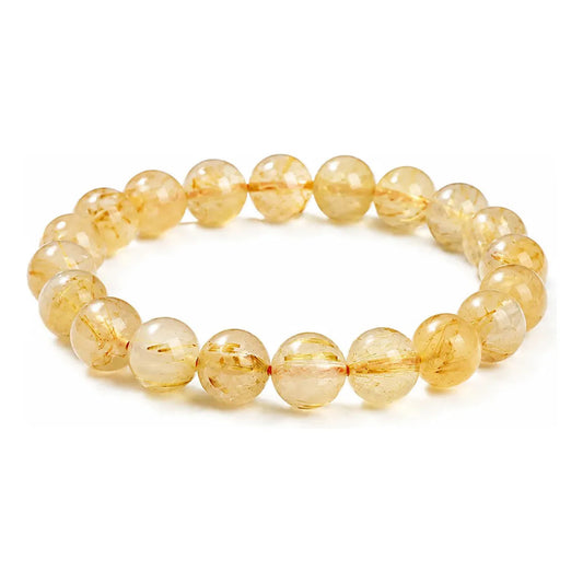 Pulsera De Piedras 100% Naturales 8 Mm. Pulida Elástica Citrino Elástica 8 Cm 20 Cm