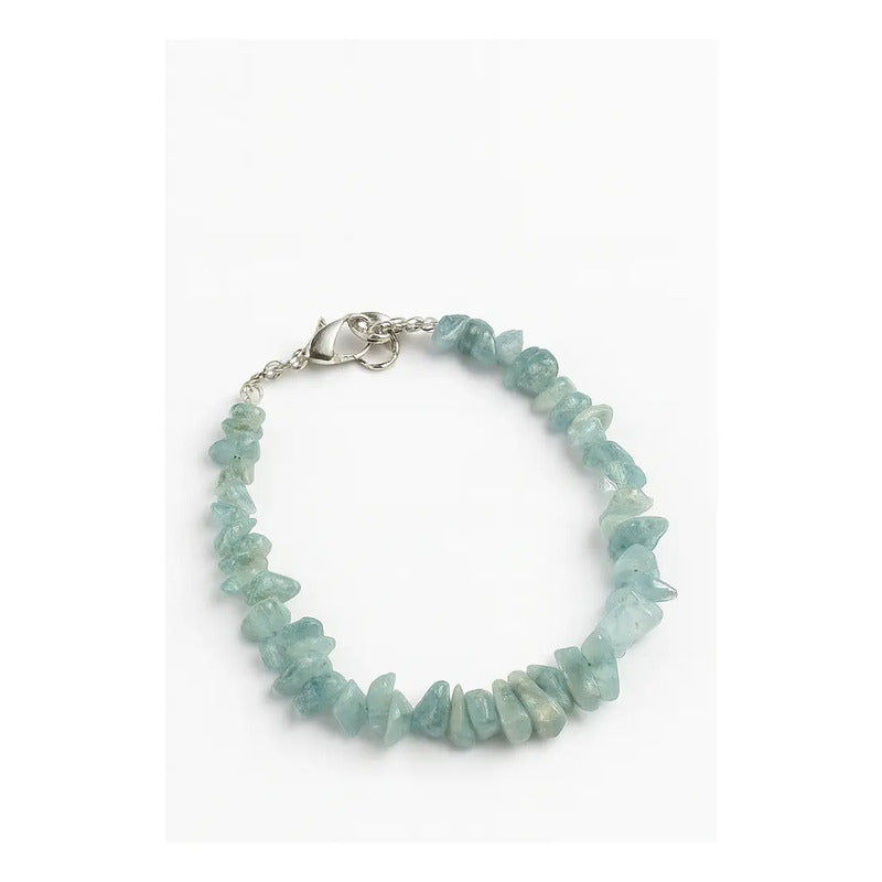 Pulsera Calma De Aguamarina Piedras Naturales Agua Marina 8 Cm 20 Cm