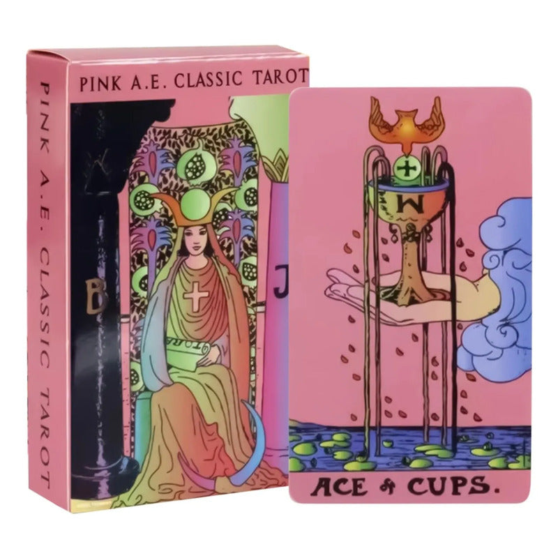 Pink Classic Tarot Cartas De Tarot Rosa Mazo