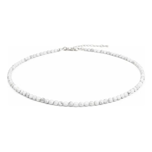 Collar Choker Mini Cuentas Piedras Naturales Delicado 40 Cm Howlita