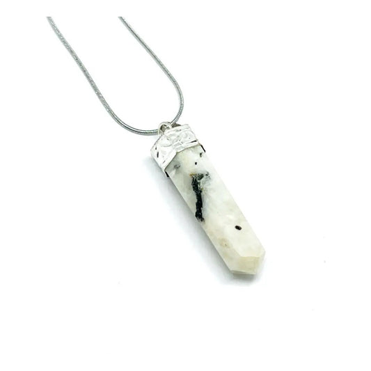 Collar Péndulo Piedra Natural Adularia Piedra De La Luna Adularia