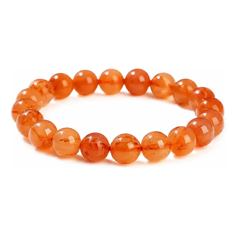 Pulsera De Piedras 100% Naturales 8 Mm. Pulida Elástica Cornalina Elástica 8 Cm 20 Cm