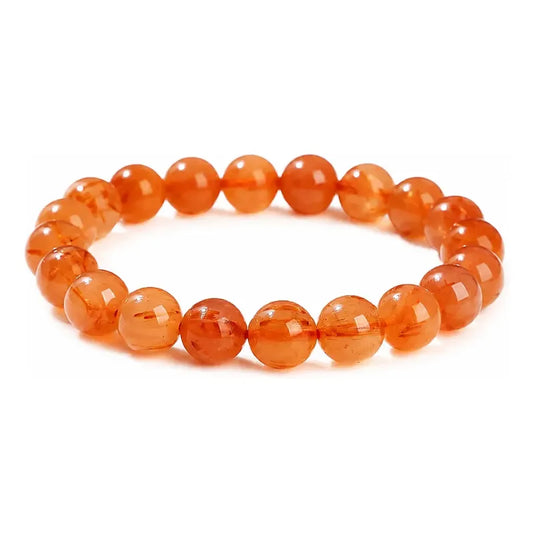 Pulsera De Piedras 100% Naturales 8 Mm. Pulida Elástica Cornalina Elástica 8 Cm 20 Cm