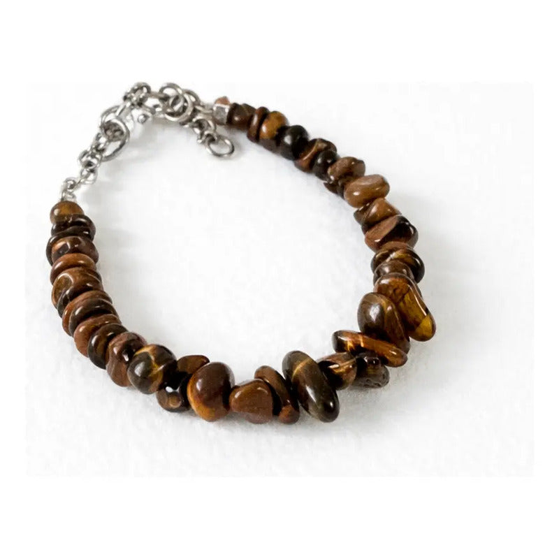 Pulsera De Piedras Naturales Ojo De Tigre Fuerza Y Confianza Ojo De Tigre 8 Cm 20 Cm