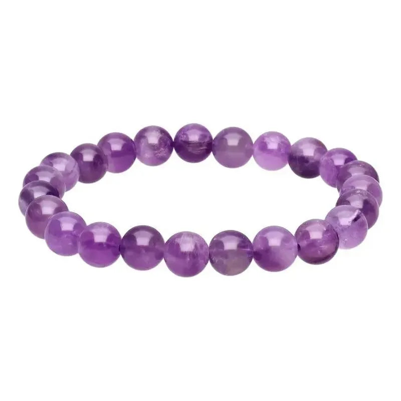 Pulsera De Piedras 100% Naturales 8 Mm. Pulida Elástica Amatista Elástica 8 Cm 20 Cm