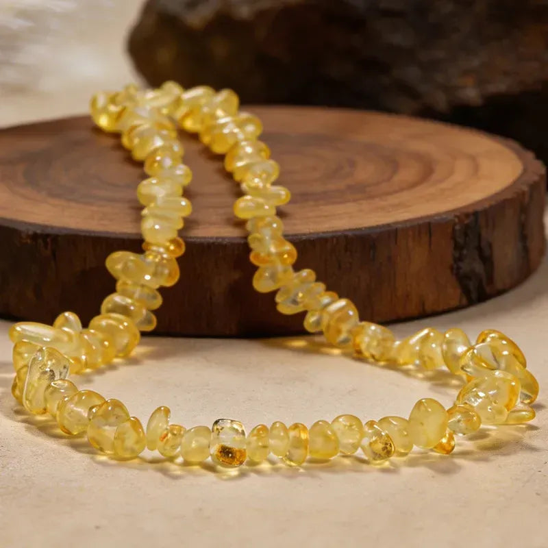 Collar Escallas Piedras Naturales Unisex Citrino