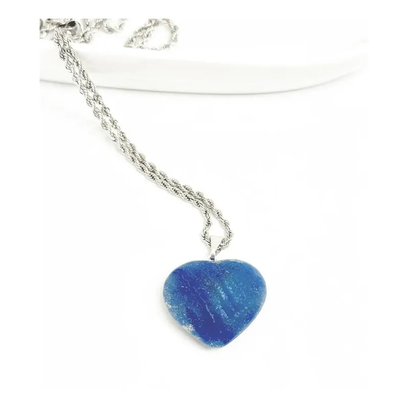Collar Corazón Cuarzo Azul - Calma Cuarzo Azul