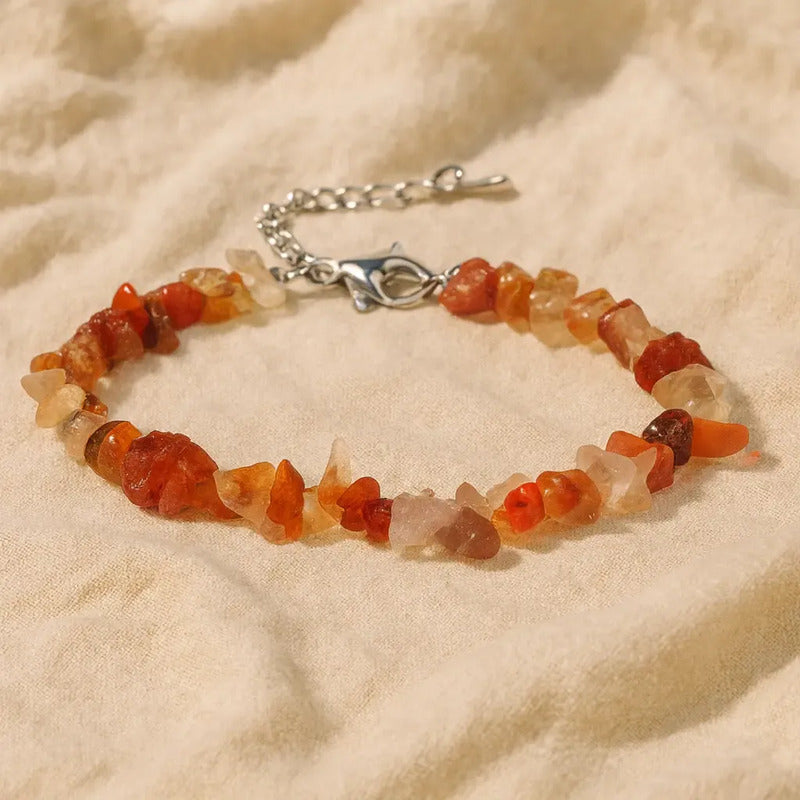 Pulsera De Piedras Naturales Cornalina - Creatividad Cornalina 8 Cm 20 Cm