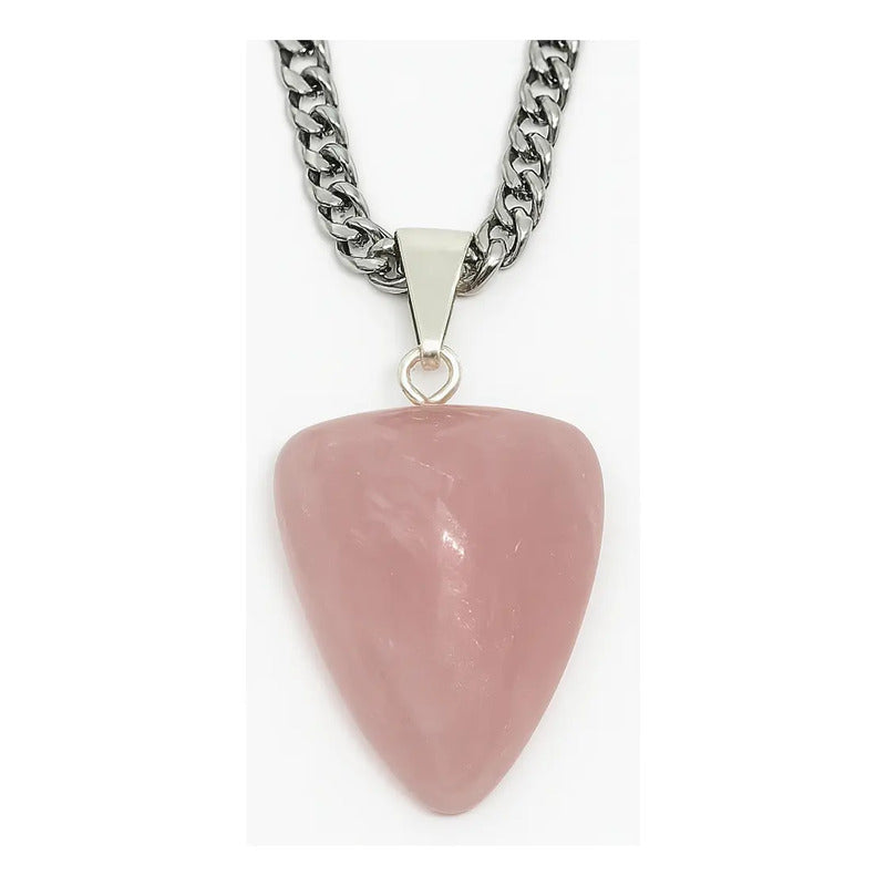 Collar Punta De Flecha Piedra Cuarzo Rosa Blanco Sodalita