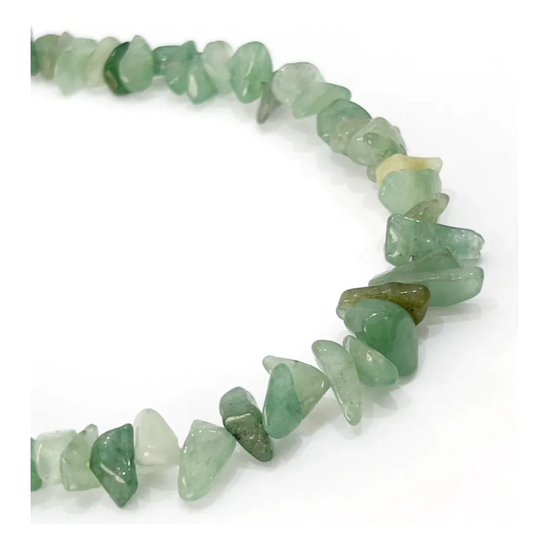 Collar Escallas Piedras Naturales Unisex Cuarzo Verde