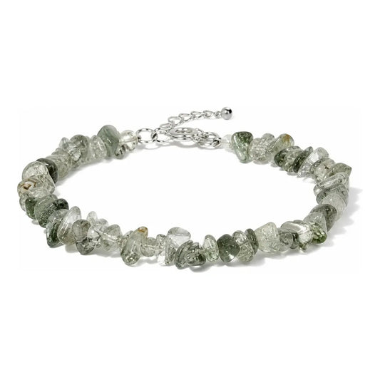 Pulsera Piedras Naturales Ágata Musgo - Conexión Cuarzo Musgo 45.72 Cm 18 Cm