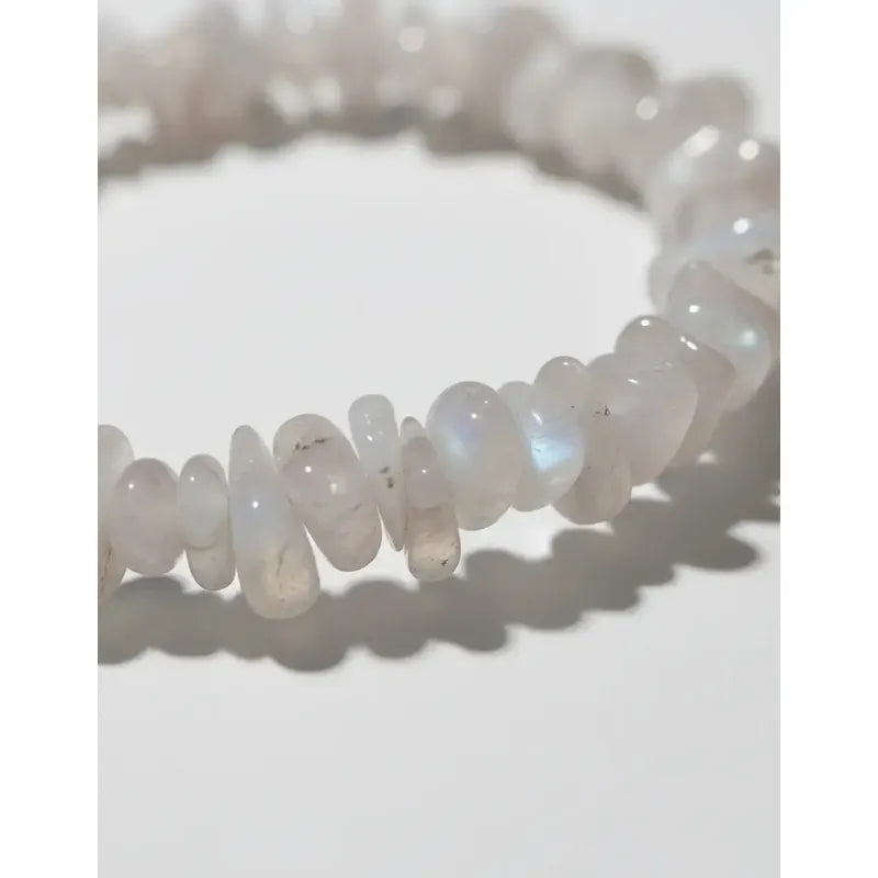 Pulsera De Piedras Naturales Piedra Luna Real Adularia Adularia 19 Cm