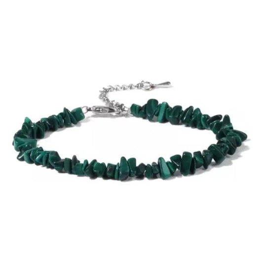 Pulsera Regulable Piedras Naturales Malaquita - Protectora Malaquita 20 Cm