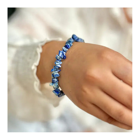Pulsera Lapislázuli Natural Elástica - Comunicación Lapis Lazuli 8 Cm 19 Cm