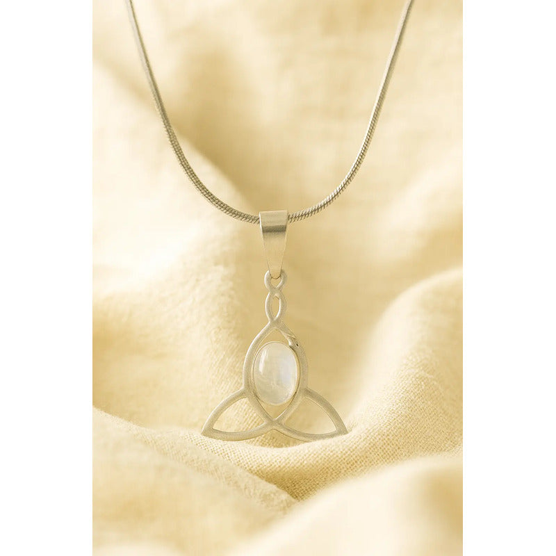 Collar Maternidad Celta Símbolo Madre E Hijo Con Adularia Maternidad Adularia