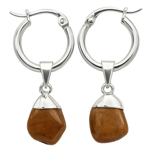 Aros Colgantes Jaspe Rojo Piedra Natural Jaspe Rojo