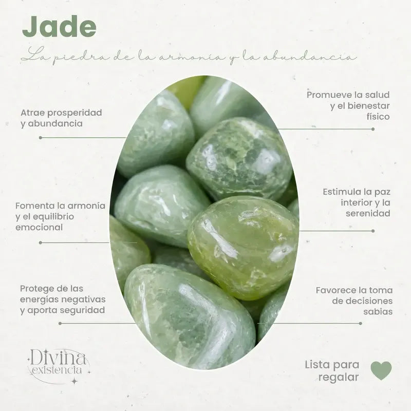 Collar Corazón De Piedra Jade Auténtica Incluye Cadena Corazón Jade