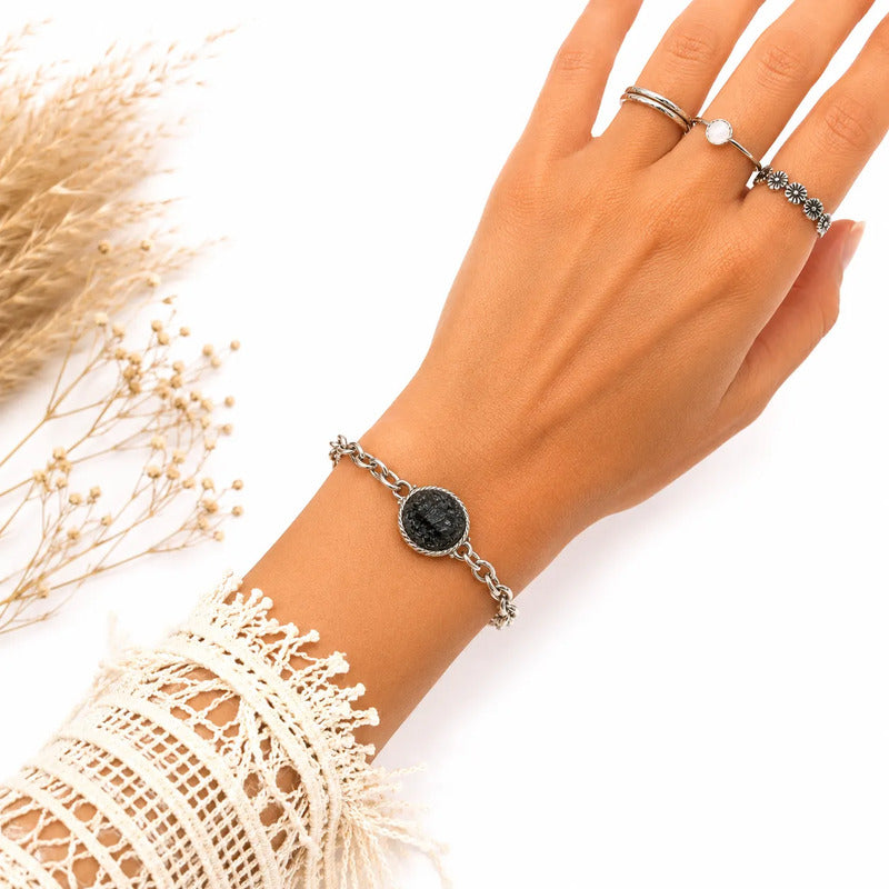 Pulsera Amuleto Protección Con Dije De Turmalina Y/o Pirita