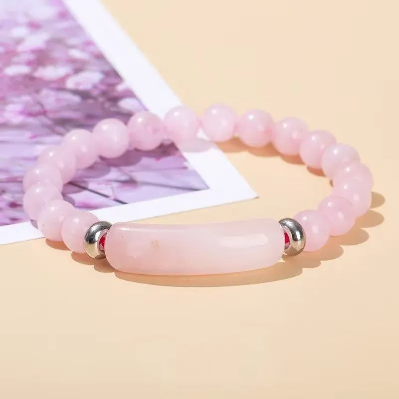 Pulsera Piedras Naturales Divina Existencia Cuarzo Rosa 8 Cm 20 Cm