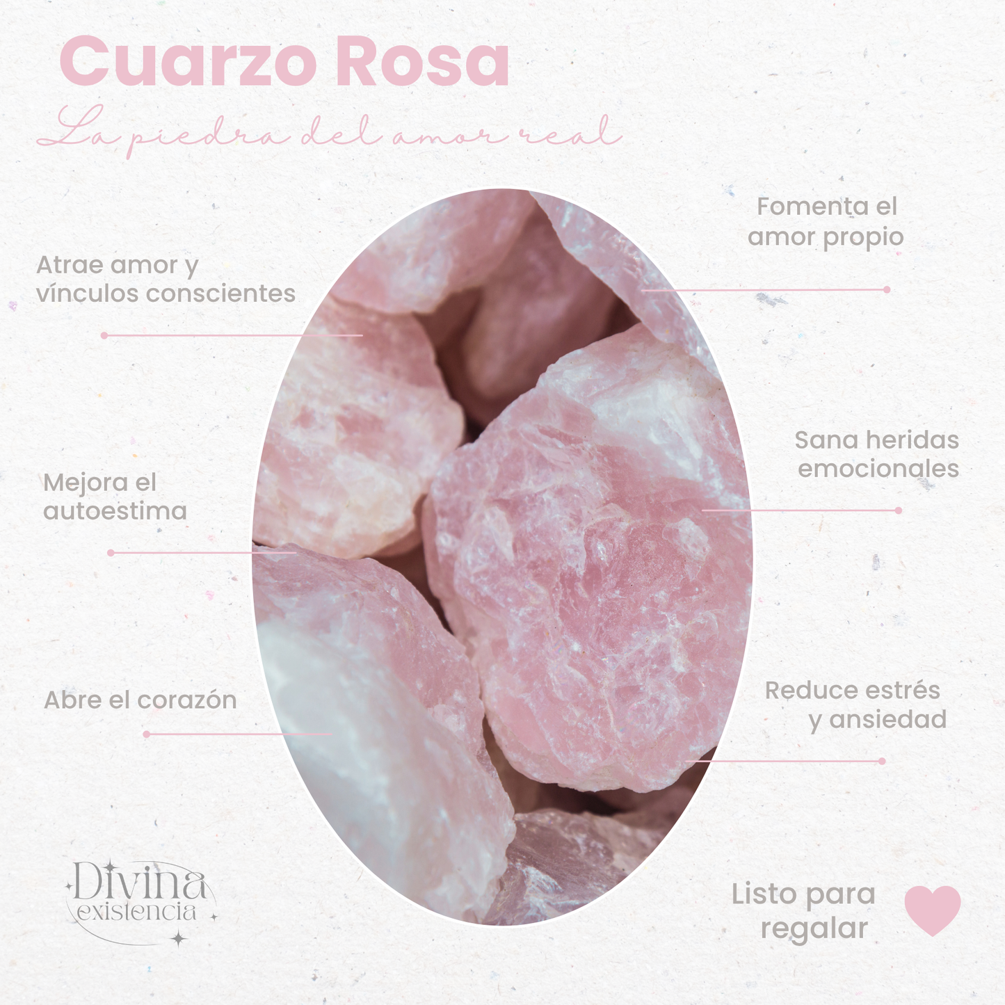 Piedra Natural En Bruto Cuarzo Rosa